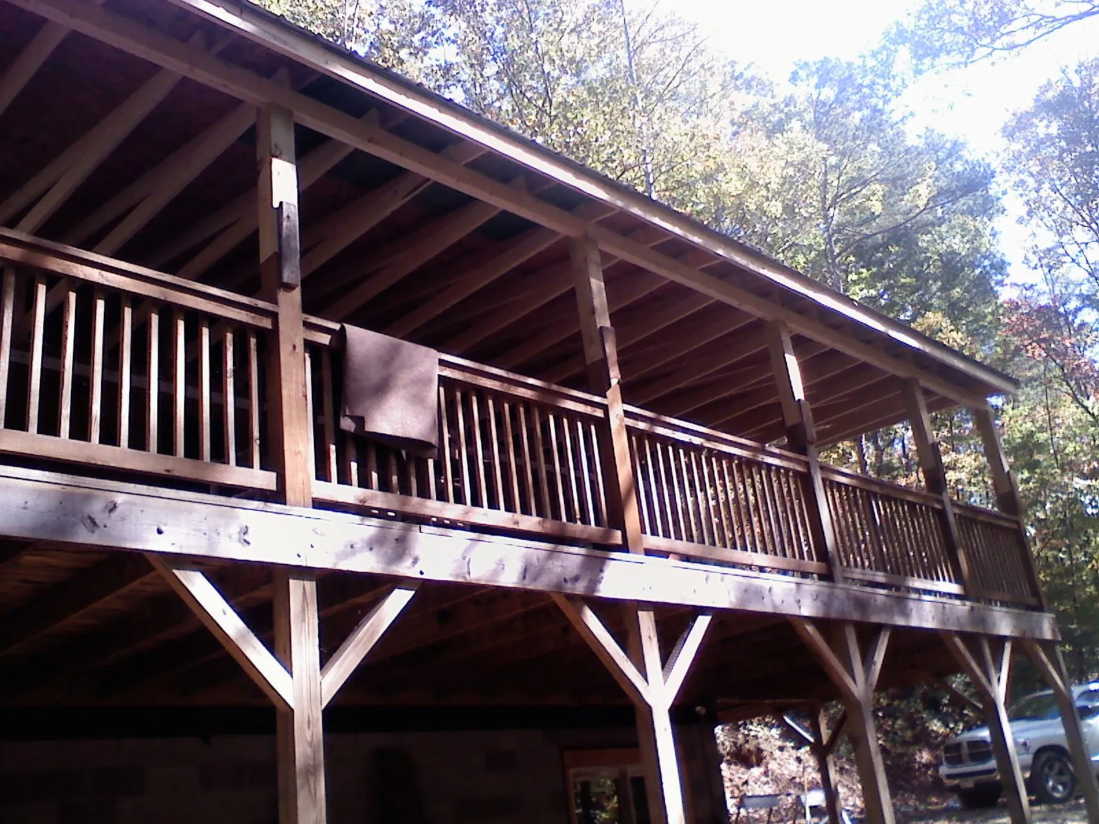 Timber framing under a new elevated porch and deck — Roof Leak Repair in Wittman by Roofing Brothers